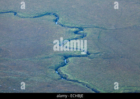 Meanders on the Cronaniv Burn, Poisoned Glen, Derryveagh Mountains, County Donegal, Ireland. Stock Photo