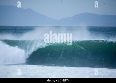 Wave breaking at a surf spot in Bundoran, Donegal Bay, County Donegal, Ireland. Stock Photo