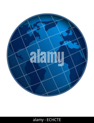 White stripe world globe big Stock Photo