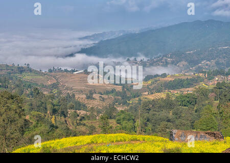Rolling Hills in Nagarpot, Nepal Stock Photo