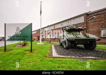 Light Armoured Vehicle outside the headquarters of the North Irish Horse Stock Photo