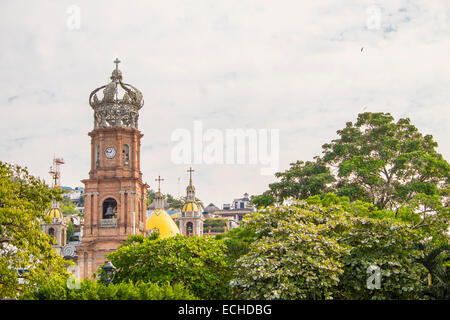 Church of Our Lady of Guadalupe in Old Town Puerto Vallarta, also called El Centro, state Jalisco, Mexico. Stock Photo