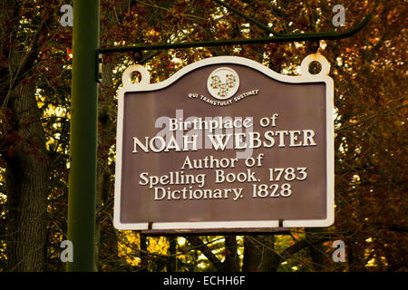 Noah Webster house in West Hartford CT Stock Photo