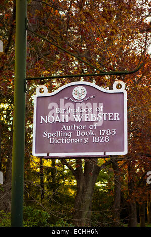 Noah Webster house in West Hartford CT Stock Photo