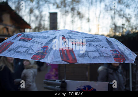 London umbrella at the Tate Modern Christmas Market Stock Photo