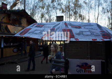 London umbrella at the Tate Modern Christmas Market Stock Photo