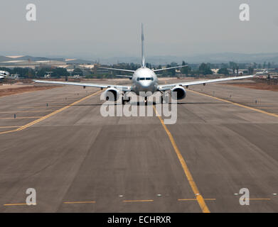 Airplane on Runway Stock Photo
