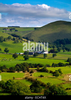 Upland hill farm in countryside near Longnor in the Staffordshire Moorlands area of the Peak District National Park England UK Stock Photo