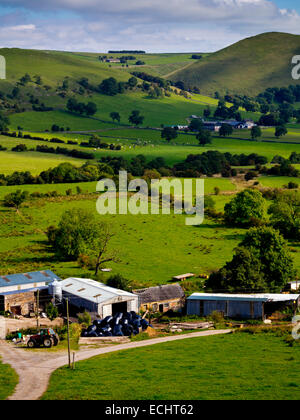 Upland hill farm in countryside near Longnor in the Staffordshire Moorlands area of the Peak District National Park England UK Stock Photo