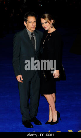 London, UK. 15th December, 2014. Ben Stiller & wife Christine Taylor   attend the  Premiere of Night at the Museum-Secret of the Tomb at the Empire  Leicester Square London 15th December 2014 Credit:  Peter Phillips/Alamy Live News Stock Photo