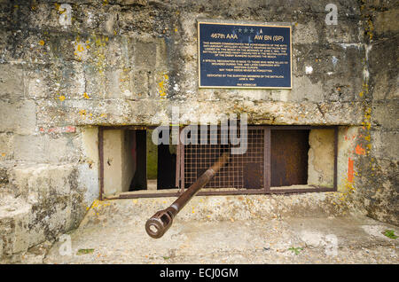 WWII German bunker on Omaha Beach, Normandy, France Stock Photo