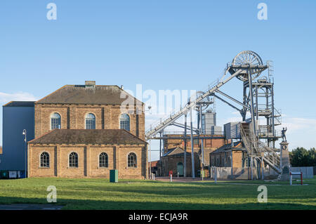 The pithead of the coal mine at Woodhorn Colliery museum near Ashington, in Northumberland, England, UK Stock Photo