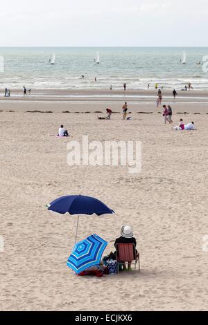 France, Pas de Calais, Berck sur Mer, the beach Stock Photo