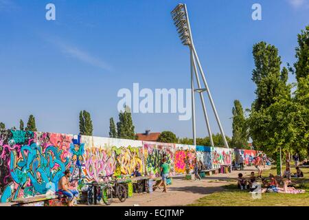 Germany, Berlin, East Berlin, Prenzlauner Berg district, Mauerpark, a remnant of the wall used for graffitis Stock Photo