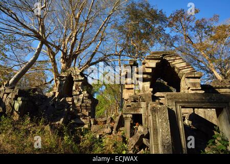 Cambodia, Preah Vihear province, temple of Preah Khan Kampong Svay or Prasat Bakan, liste as World Heritage by UNESCO, 11th century, built by Suryavarman II and renovated by Jayavarman VII Stock Photo