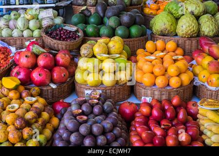 Portugal, Madeira island, Funchal, Farmers' Market (Mercado dos Lavradores) in the historic district of Santa Maria Stock Photo