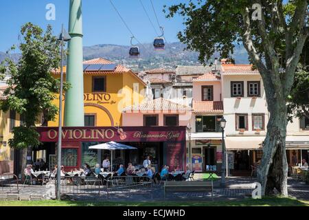 Portugal, Madeira island, Funchal, the historic district of Santa Maria, the cable car links Funchal to Monte Stock Photo