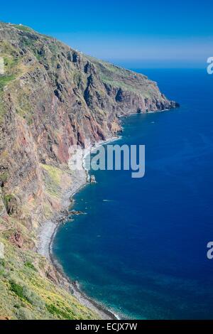 Portugal, Madeira island, panoramic view over the south-west coast from Ponta do Pargo Stock Photo