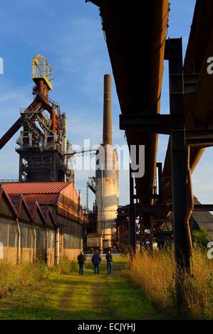 France, Moselle, Fensch Valley, Uckange steel mill, Blast furnace U4 park Stock Photo