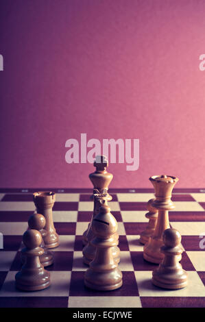 chess pieces on chessboard Stock Photo