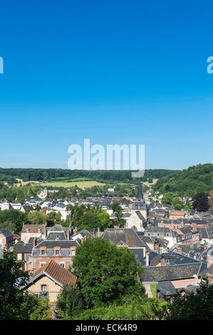 France, Eure, Brionne, panoramic view over the town and Saint Martin church Stock Photo