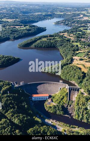 France, Indre, Cuzion, Eguzon dam (aerial view) Stock Photo