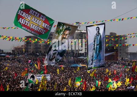 Turkey, South Eastern Anatolia, Kurdistan, Diyarbakir, Newroz 2013 Kurdish New Year, celebrating the Spring Stock Photo