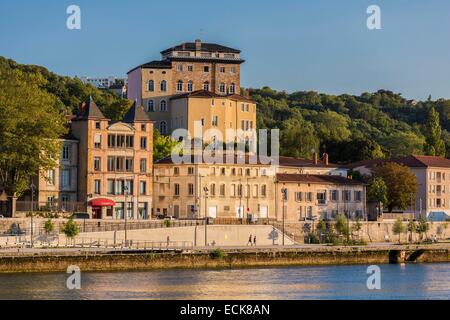 France, Rhone, Lyon, Caluire et Cuire, quay Georges Clemenceau Stock Photo