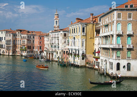 View of Grand Canal from Ponte di Rialto Venice Italy Stock Photo