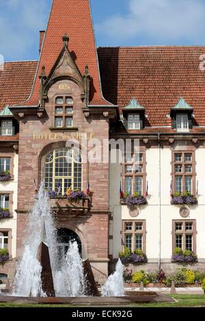 France, Meurthe et Moselle, Baccarat, City Hall built in 1924 Stock Photo