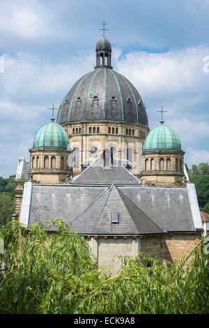 France, Moselle, Saint-Avold, Notre-Dame-de-Bon-Secours basilica, Romanesque Revival style Stock Photo