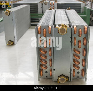 Aluminium heat exchanger Stock Photo