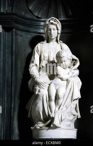 Michelangelo's Madonna and Child Church of Our Lady Bruges Belgium Stock Photo