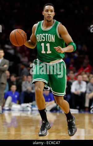 December 15, 2014: Boston Celtics guard Evan Turner (11) in action during the NBA game between the Boston Celtics and the Philadelphia 76ers at the Wells Fargo Center in Philadelphia, Pennsylvania. The Boston Celtics won 105-87. Stock Photo