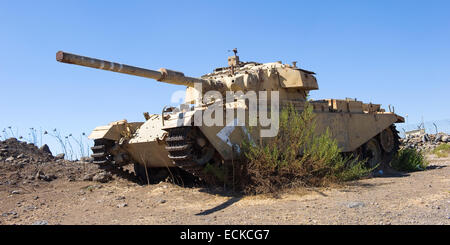 Centurion tank left of the yom kippur war on 'tel e-saki' on the Golan ...