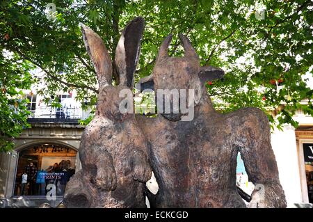 The Hare and the Minotaur along the Promenade, Cheltenham, Gloucestershire, England, UK, Western Europe. Stock Photo