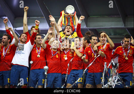 Spain national football team - the winner of the UEFA EURO 2012 Championship Stock Photo