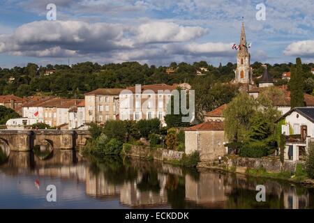 France, Charente, Confolens, overview Stock Photo