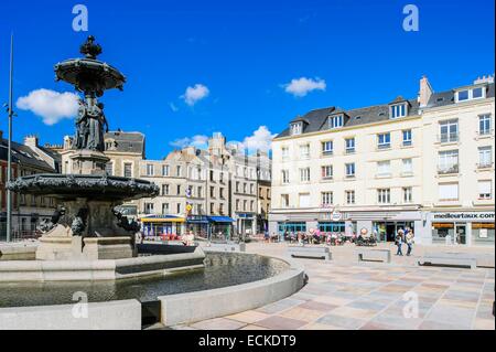 France Manche Cotentin Cherbourg Place Du General De Gaulle Fountain Mouchel By The Architect Gaston Gutelle Stock Photo Alamy