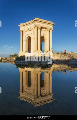 France, Herault, Montpellier, historic center, Peyrou square , water tower Stock Photo