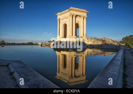 France, Herault, Montpellier, historic center, Peyrou square , water tower Stock Photo