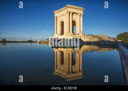 France, Herault, Montpellier, historic center, Peyrou square , water tower Stock Photo