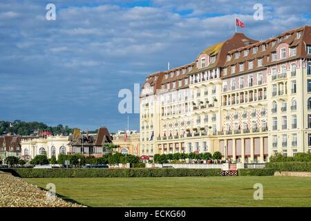 France, Calvados, Pays d'Auge, Deauville, Hotel Royal Barriere, a luxury hotel of Lucien Barriere Group built in 1913 Stock Photo