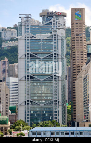 HSBC bank building in downtown Hong Kong. Stock Photo