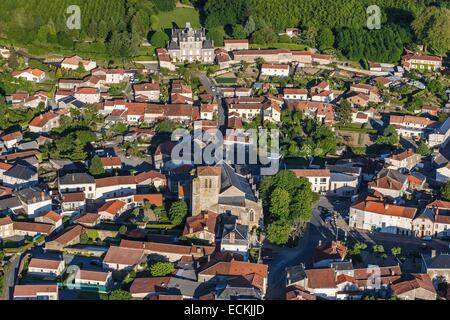 France, Vendee, Mouilleron en Pared, the village (aerial view) Stock Photo