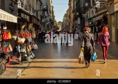 Shopping Sainte Catherine street downtown Montreal Canada Stock Photo ...