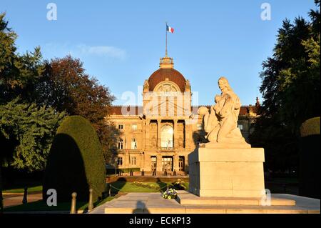 France, Bas Rhin, Strasbourg, Place de la Republique with Strasbourg National Theatre Stock Photo