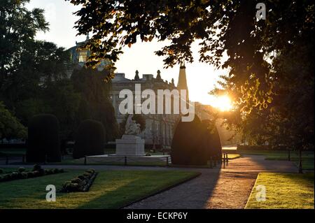 France, Bas Rhin, Strasbourg, Place de la Republique with Strasbourg National Theatre Stock Photo