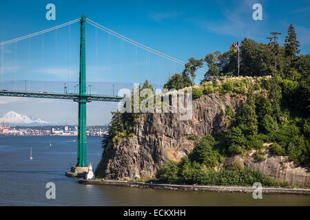 Stanley Park, Vancouver, Canada, North America. Lions Gate Bridge and Prospect Point. Stock Photo