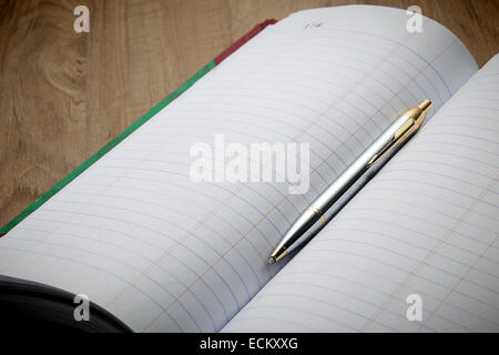 Account book behind business success. Stock Photo